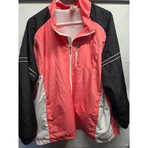 Just My Size Peach Glow Colorblock Windbreaker Jacket JM6101 Plus 22W/24W